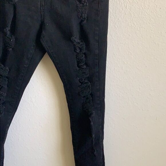 Black distressed skinny jeans - Picture 3 of 8